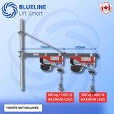 Telescopic Rotary Frame for Electric or Manual Hoist 180 Degrees. Holds 1320 lb / 600 kg-Canada Hoists