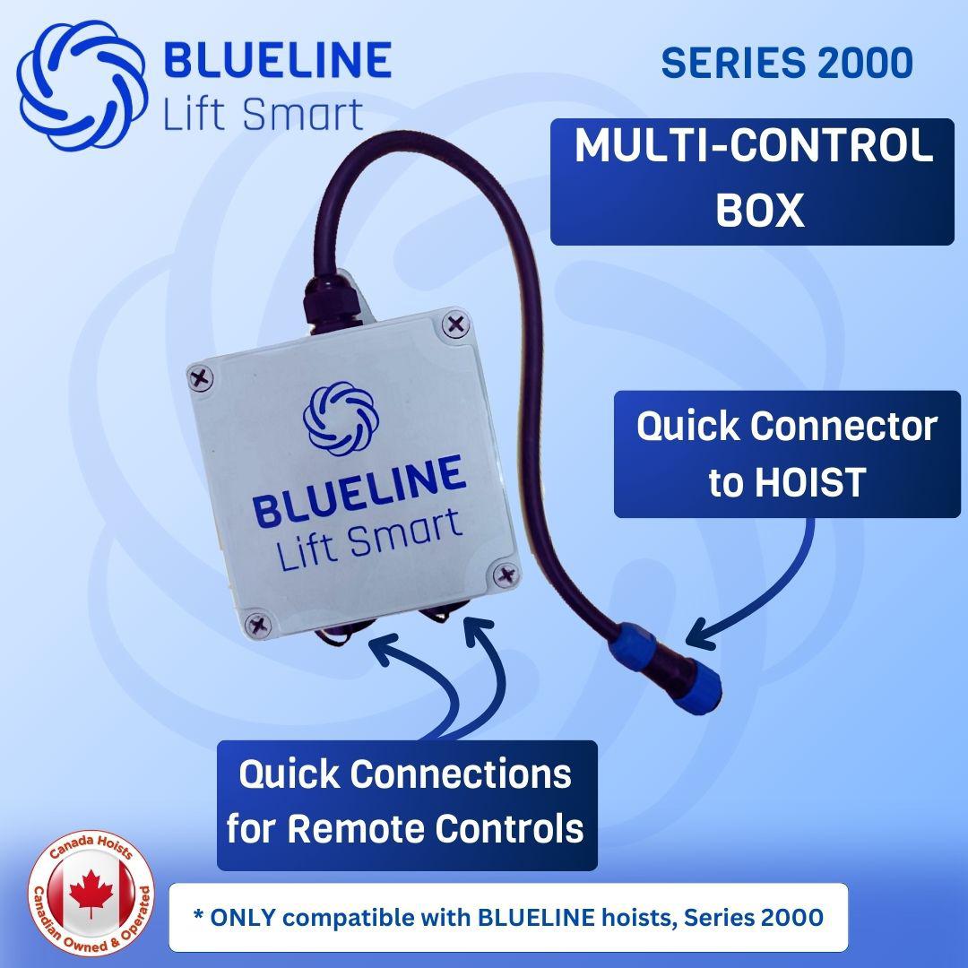 1320 lb (600kg) BLUELINE Electric Hoist SERIES 2000 with 1 x 6FT + 1 x 20FT Wired Remote Controls + Multi-Control Box-Canada Hoists