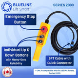 880 lb (400kg) BLUELINE Electric Hoist SERIES 2000 with 1 x 6FT + 1 x 20FT Wired Remote Controls + Multi-Control Box-Canada Hoists