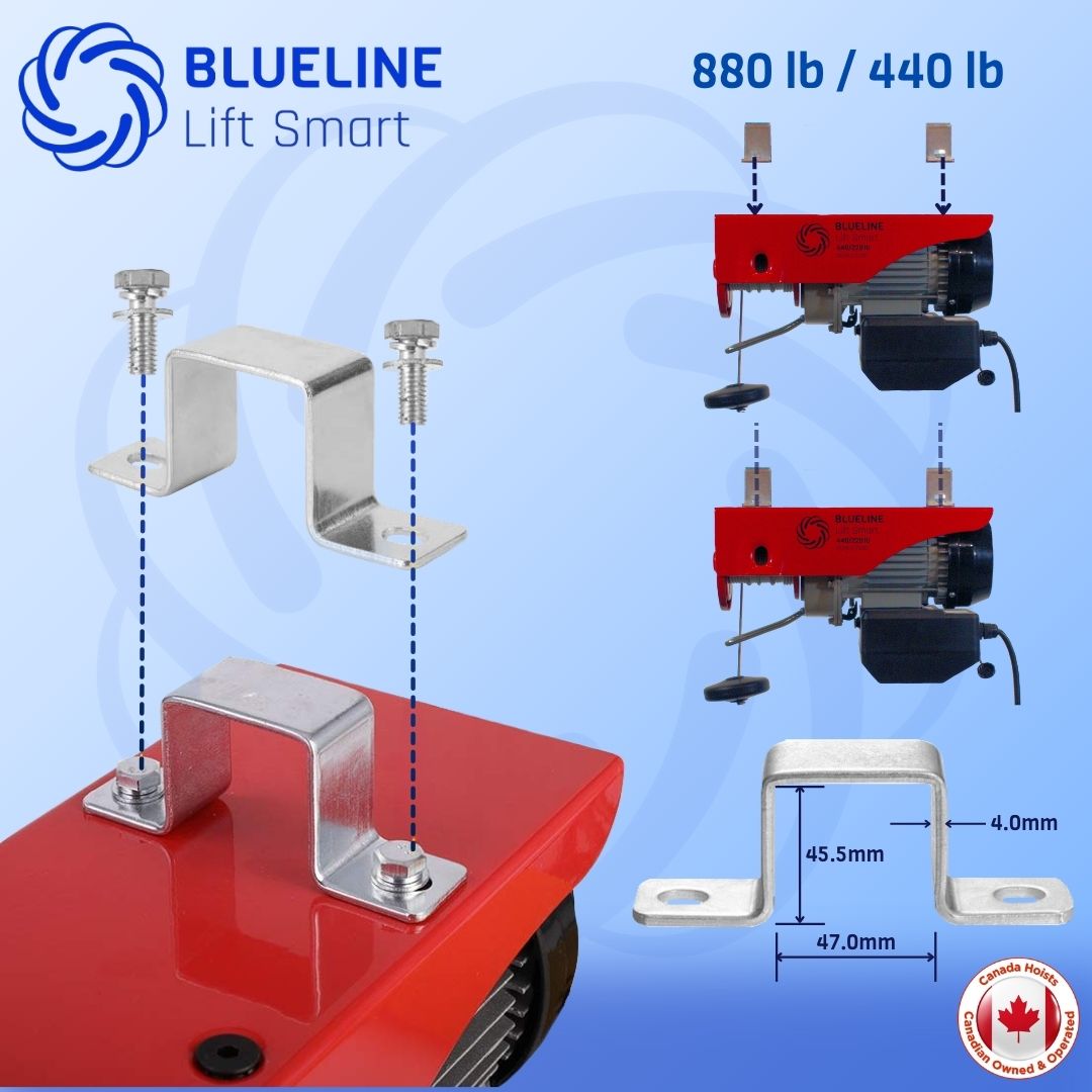 880 lb (400kg) BLUELINE Electric Hoist SERIES 2000 with 1 x 6FT + 1 x 20FT Wired Remote Controls + Multi-Control Box-Canada Hoists