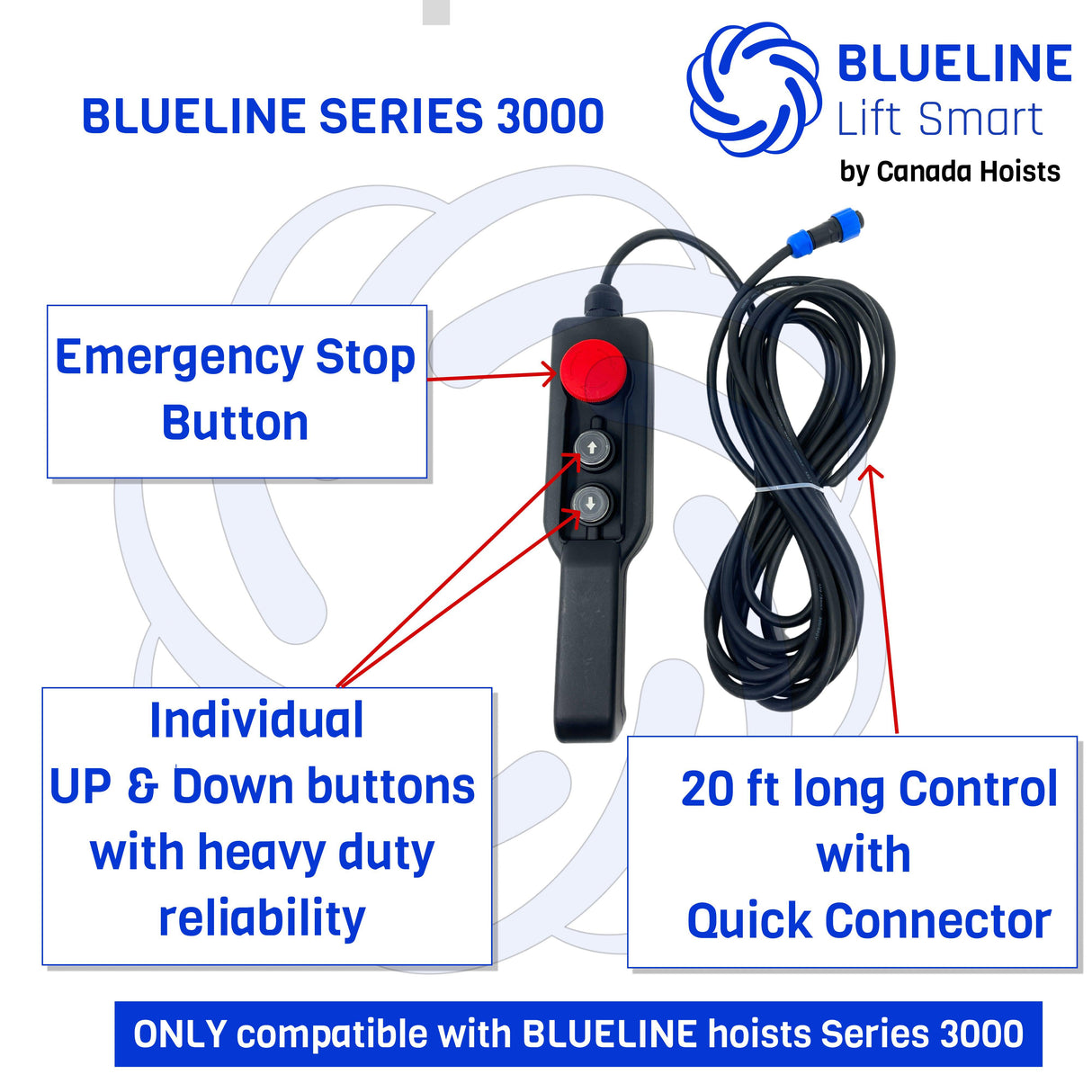 Replacement Remote Control for Electric Hoist 20FT - BLUELINE