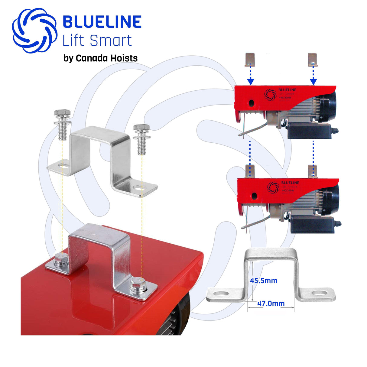 880 lb (400kg) BLUELINE Electric Hoist with Wireless Remote Control + 20FT Wired Remote Control