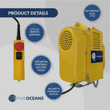 300kg/ 660lb Portable Suspending Electric Hoist - Five Oceans
