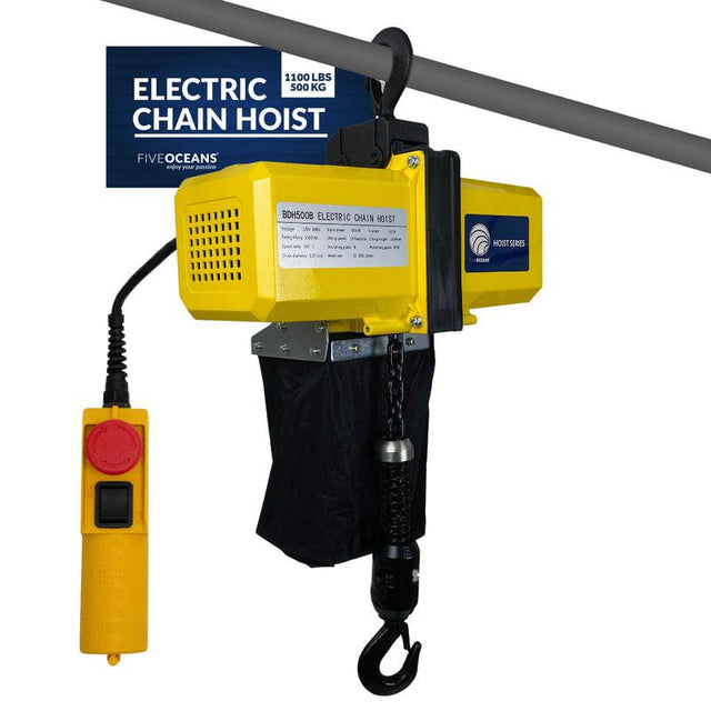 1/2 Ton Electric Chain Hoist w/ 15ft Chain 20ft Remote Control | Single phase 110V ~ 120V - Five Oceans-Canada Hoists