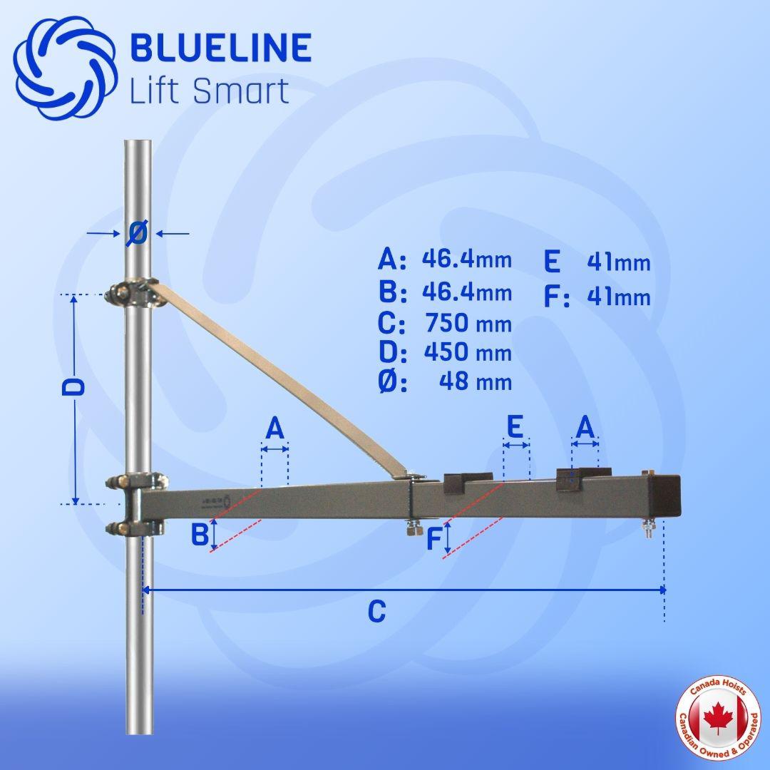 Telescopic Rotary Frame for Electric or Manual Hoist 180 Degrees. Holds 1320 lb / 600 kg-Canada Hoists