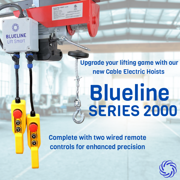 880 lb (400kg) BLUELINE Electric Hoist SERIES 2000 with 1 x 6FT + 1 x 20FT Wired Remote Controls + Multi-Control Box