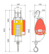250kg / 550lb Electric Portable Hoist with 30m (100ft) of Lifting Cable with Wireless Remote Control-Canadian Marine & Outdoor Equipment