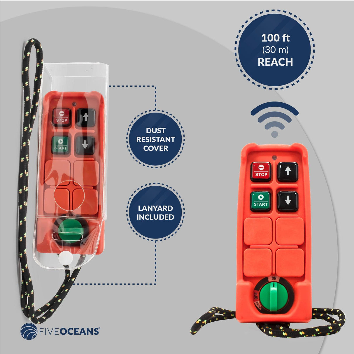 880lbs (400kg) Overhead Electric Hoist with WIRELESS Remote Control - Five Oceans