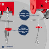 880lbs (400kg) Overhead Electric Hoist with WIRELESS Remote Control - Five Oceans