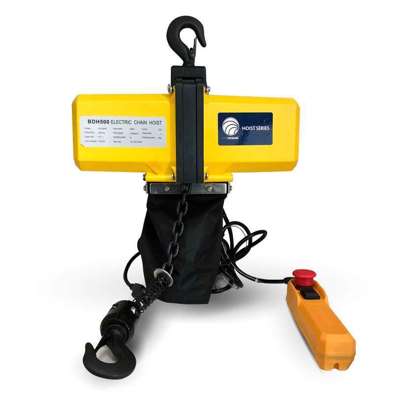 1/2 Ton Electric Chain Hoist w/ 15ft Chain 20ft Remote Control | Single  phase 110V ~ 120V - Five Oceans